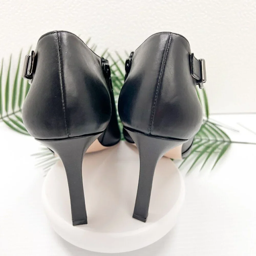 27 Edit Boots Womens Size 9.5W Penny Leather Square Toe Ankle Shoes - Picture 4 of 13